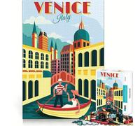 Rompecabezas de Viaje de Venecia,Italia,para Adultos,1000 Piezas,Juego de Memoria,Ajuste Firme,Montaje Seguro,Juego de construcción de Conexiones significativas (38x52cm)