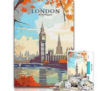 Rompecabezas de Viaje del Big Ben de Londres para Adolescentes, Ayuda a ejercitar el Cerebro, Juguetes adictivos para Cultivar la Paciencia, una Obra de Arte de 50x75cm