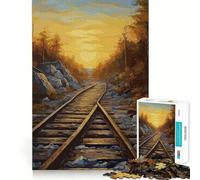 Rompecabezas de vías de Tren Antiguas para Adolescentes, 1000 Piezas, para estimular la Memoria, Juego de Mesa, Montaje de imágenes, Regalo navideño (38x26cm)
