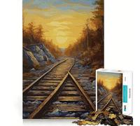 Rompecabezas de vías de Tren Antiguas para Adultos, 1000 Piezas, Juguete para ejercitar la Mente, Divertido y Relajante, Ideal para armar, Regalo navideño (50x75cm)