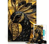 Rompecabezas de vidrieras de Pavo Real para Adultos, 1000 Piezas, Juguete para concentrarse, Relajarse, Bordes Ajustados, selección de Deseos de Papá Noel (38x52cm)