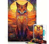 Rompecabezas de vidrieras Mystic Kitsune para Adultos, 1000 Piezas, Juguete Intelectual, diversión Tranquila, Corte preciso, Lista de Deseos de Papá Noel (38x26cm)