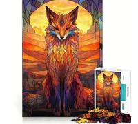 Rompecabezas de vidrieras Mystic Kitsune para Adultos, 1000 Piezas, Juguete para desarrollar la Habilidad y aliviar la ansiedad, Corte preciso, Regalo Elegante (50x75cm)