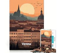 Rompecabezas de Viena al Atardecer,1000 Piezas,Juego cognitivo Divertido,Troquelado de Alta precisión, aliviar el estrés (50x75cm)