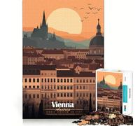Rompecabezas de Viena al Atardecer para Adultos,1000 Piezas,Juego de Memoria,Corte láser para un Ajuste Perfecto, aliviar el estrés (38x52cm)