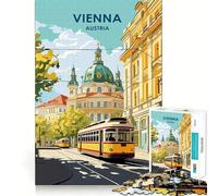 Rompecabezas de Viena,Austria,con tranvía para Adolescentes 1000 Piezas Juego para estimular la Mente Ensamblaje Firme y Seguro Actividad para Fortalecer los Lazos Familiares (50x75cm)