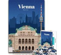 Rompecabezas de Viena de 1000 Piezas para Adolescentes, Ideal para Montar en casa, Regalo de cumpleaños o de Viaje 38x26cm