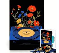 Rompecabezas de Vinilo con diseño de Flores 1000 Piezas Juego de Habilidad Mental Ajuste Estable sin Piezas Que se muevan pasatiempo Divertido para Fines de Semana Largos (50x75cm)