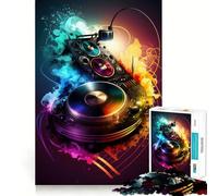 Rompecabezas de Vinilo con Forma de Disco de música para Adolescentes, 1000 Piezas, Think Toy, Relajante, Divertido, de Corte Limpio, Coleccionable (50x75cm)