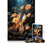Rompecabezas de violín Entre Flores para Adultos, 1000 Piezas, para Practicar el razonamiento, para un Entretenimiento Tranquilo, Ideal para Encajar fácilmente, Regalo de Temporada (50x75cm)