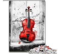 Rompecabezas de violín Rojo de 1000 Piezas para Adolescentes Un Juego desafiante, Toda la Familia (50x75cm)
