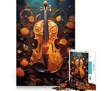 Rompecabezas de violín Vintage con 1000 Piezas Divertido y con tecnología Avanzada de Corte láser Ideal para el Entretenimiento en Interiores Durante Las Vacaciones (50x75cm)