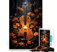 Rompecabezas de violín Vintage de 1000 Piezas Juguete de construcción Focus Ajuste Firme Montaje Seguro Juguete de Entretenimiento para Interiores (38x26cm)