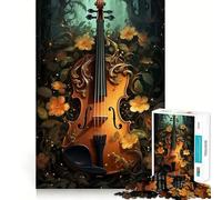 Rompecabezas de violín Vintage de 1000 Piezas para Adolescentes Juego para estimular la Mente Montaje Firme y Seguro Actividad Divertida para Toda la Familia (50x75cm)