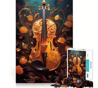 Rompecabezas de violín Vintage de 1000 Piezas para desarrollar la Habilidad Mental Ajuste Estable sin Piezas Que se muevan Un pasatiempo Agradable para Fines de Semana Largos (38x26cm)