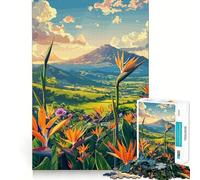 Rompecabezas de Vista de montaña con Ave del paraíso para Adultos, 1000 Piezas, Logic Boost Toy Group Joy Premium Edge Bday Surprise (38x52cm)