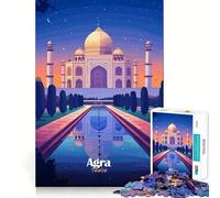 Rompecabezas de Vista Nocturna del Taj Mahal para Adultos, 1000 Piezas, para estimular la Memoria, para Momentos acogedores, para armar, Lista de Deseos de Santa Claus 50x75cm
