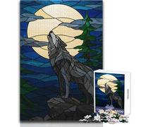 Rompecabezas de vitral de Lobo, 1000 Piezas, Divertido Juego de Desarrollo cognitivo, Regalo de celebración Especial y reflexivo, tamaño 50x75cm