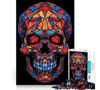 Rompecabezas de vitrales con Calaveras para Adolescentes, 1000 Piezas, Rompecabezas Mental, Divertido y Relajante, Arte para armar, un Regalo Encantador 38x52cm