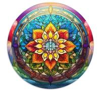 Rompecabezas de vitrales con Mandalas Florales para Adultos, 1000 Piezas, Juego Interactivo Familiar, decoración del hogar, Regalo para el Cerebro 67,5 x 67,5 cm
