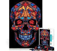 Rompecabezas de vitrales de Calaveras de 1000 Piezas para Adolescentes Mejora la Memoria Tiempo Libre Diseño de Corte sólido Artículo de Santa Claus 38x26cm