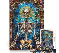 Rompecabezas de vitrales de Esqueleto para Adolescentes, 1000 Piezas, Juguete de lógica Mental, Alivio del estrés, Corte Firme, Regalo de Papá Noel 38x26cm