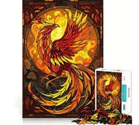 Rompecabezas de vitrales Phoenix para Adolescentes, 1000 Piezas Fortalece la Memoria Pasatiempo Tranquilo Borde de Calidad Regalo Festivo (38x52cm)