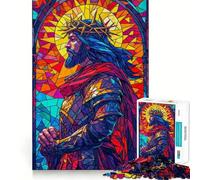 Rompecabezas de vitrales sagrados de 1000 Piezas para Adolescentes Refuerza la Memoria Diversión pacífica Borde de Calidad Regalo Ideal (38x26cm)