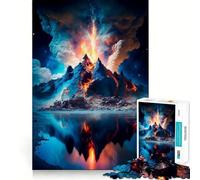 Rompecabezas de volcán para Adultos 1000 Piezas Juego Mental Regalo Troquelado de Alta precisión Actividad Relajante para Grupos en Interiores (38x52cm)