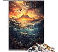 Rompecabezas de volcanes en el mar para Adultos y Adolescentes, desafío de Inteligencia Cerebral, Juguetes adictivos para decoración del hogar (tamaño 50x75cm)