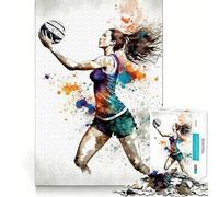 Rompecabezas de Voleibol en Acuarela 1000 Piezas Entrenamiento Mental Divertido de Corte Limpio componentes Resistentes Entretenimiento cautivador para Disfrutar en casa (38x52cm)