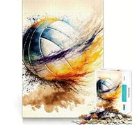 Rompecabezas de Voleibol en Acuarela de 1000 Piezas para Adolescentes Actividad Divertida para estimular la Mente de Alta precisión para Recortar y Relajarse (38x26cm)