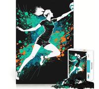 Rompecabezas de Voleibol en Acuarela de 1000 Piezas para Adolescentes Juego Divertido y entretenido Sin Huecos Actividad Nocturna Familiar (38x26cm)