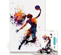 Rompecabezas de Voleibol en Acuarela Juego de Memoria de 1000 Piezas manualidad de Corte de Alta precisión desafío Cerebral Interactivo para el hogar (38x26cm)