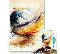 Rompecabezas de Voleibol en Acuarela para Adultos 1000 Piezas Juego Mental Divertido con tecnología Avanzada de Corte láser desafío entretenido para el Tiempo de Espera (50x75cm)