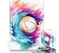 Rompecabezas de Voleibol para Adultos 1000 Piezas Juego de Memoria Ajuste Firme Montaje Seguro Juego de construcción de Conexiones significativas (38x26cm)