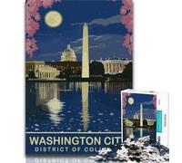 Rompecabezas de Washington City by Night para Adultos, 1000 Piezas, Juego Familiar difícil, antiestrés, desafío difícil, Gran Regalo y Juguete, 38x26cm