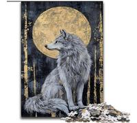 Rompecabezas de Wolf Art para Adultos, 1000 Piezas, difícil de Resolver, Apto para Mayores de 14 años Diversión Familiar Toda la Familia 26x38cm