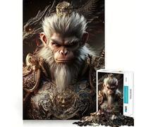 Rompecabezas de Wukong,el Rey Mono,1000 Piezas Juego de Habilidades mentales Corte láser Ejercicio Mental para Momentos de Tranquilidad en casa (38x26cm)