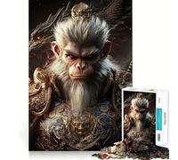 Rompecabezas de Wukong,el Rey Mono,para Adolescentes 1000 Piezas Juego Mental Divertido Conexión Limpia y fluida Una Forma Atractiva de Pasar el Tiempo Libre (50x75cm)