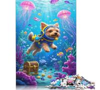 Rompecabezas de Yorkshire Terrier, desafiante y Estimulante, de cartón 100% Reciclado, Ideal para Adultos y Adolescentes, Regalo de cumpleaños, 1000 Piezas (75 x 50 cm)
