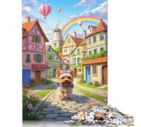 Rompecabezas de Yorkshire Terrier, Juego de Bricolaje, Rompecabezas Rectangular de Papel para Regalo de cumpleaños de niño o niña, 1000 Piezas (38 x 26 cm)