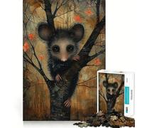 Rompecabezas de zarigüeya en otoño, 1000 Piezas para Adultos, para ejercitar la Mente y aliviar el estrés Decoración de Pared con Bordes precisos (38x26cm)