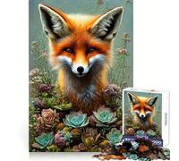 Rompecabezas de zorrito bebé con Flores para Adolescentes, 1000 Piezas, Memoria Afilada, Entretenimiento, Bordes limpios, Regalo de Invierno (50x75cm)