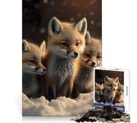 Rompecabezas de zorrito bebé en la Nieve para Adultos, 1000 Piezas, para desarrollar la Habilidad Mental, fácil de Usar, Relajante, de Ajuste Perfecto, Regalo de cumpleaños (38x26cm)