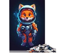 Rompecabezas de Zorro Astronauta, cartón 100% Reciclado, para niño o niña, 1000 Piezas (75 x 50 cm)