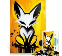 Rompecabezas de Zorro Blanco sobre Fondo Amarillo de 1000 Piezas para Adultos Juego Divertido y fácil de armar Ideal para divertirse en Familia (38x26cm)