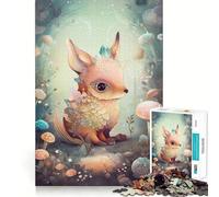 Rompecabezas de Zorro de ensueño caprichoso 1000 Piezas Juego de concentración Mental diseño de Ajuste Huecos desafío Cerebral Interactivo para el hogar (50x75cm)