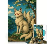 Rompecabezas de Zorro de Nueve Colas en la Naturaleza para Adultos, 1000 Piezas, fortalece la Memoria, pasatiempo para el hogar, Bordes limpios, Regalo Elegante (50x75cm)