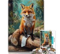 Rompecabezas de Zorro del Bosque para Adultos y Adolescentes 1000 Piezas Juguete Educativo Intelectual descompresor Regalo de Amigo Secreto 38x26cm